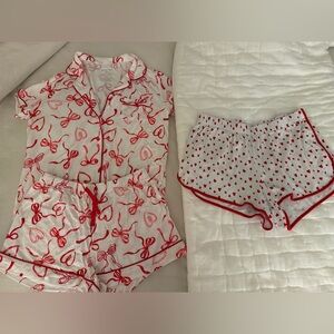 LAKE Pajamas Heart Shorts + Modal Hearts PJ Set